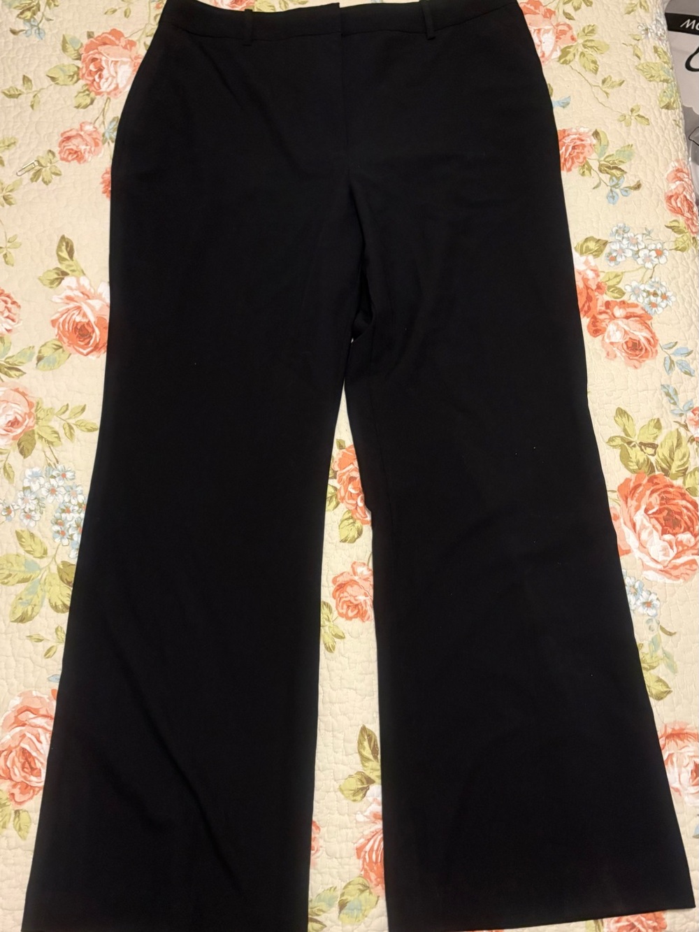 Worthington Womens Dress Pants Size 16 Curvy Fit Black Flat Front Pockets